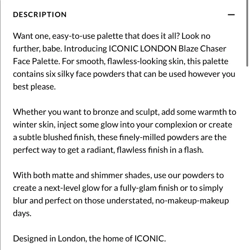 🌺 ICONIC LONDON BLAZE CHASER FACE PALETTE